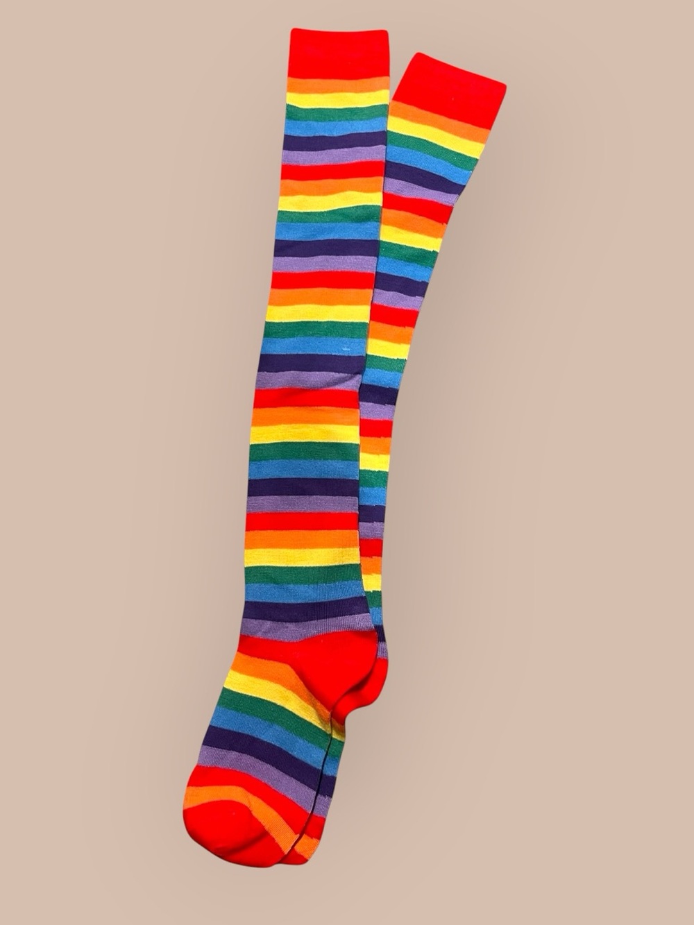 Rainbow Striped Knee-High Socks - Multicolor 🌈